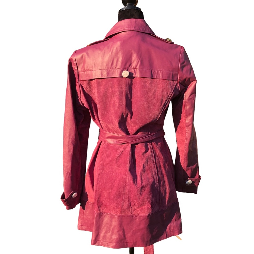 Iman Genuine Leather Mauve Coat size Small - Picture 4 of 17